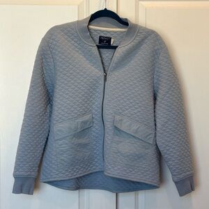 United By Blue Organic Cotton/Recycled Poly Blue Quilted Bomber Zip Up Size L